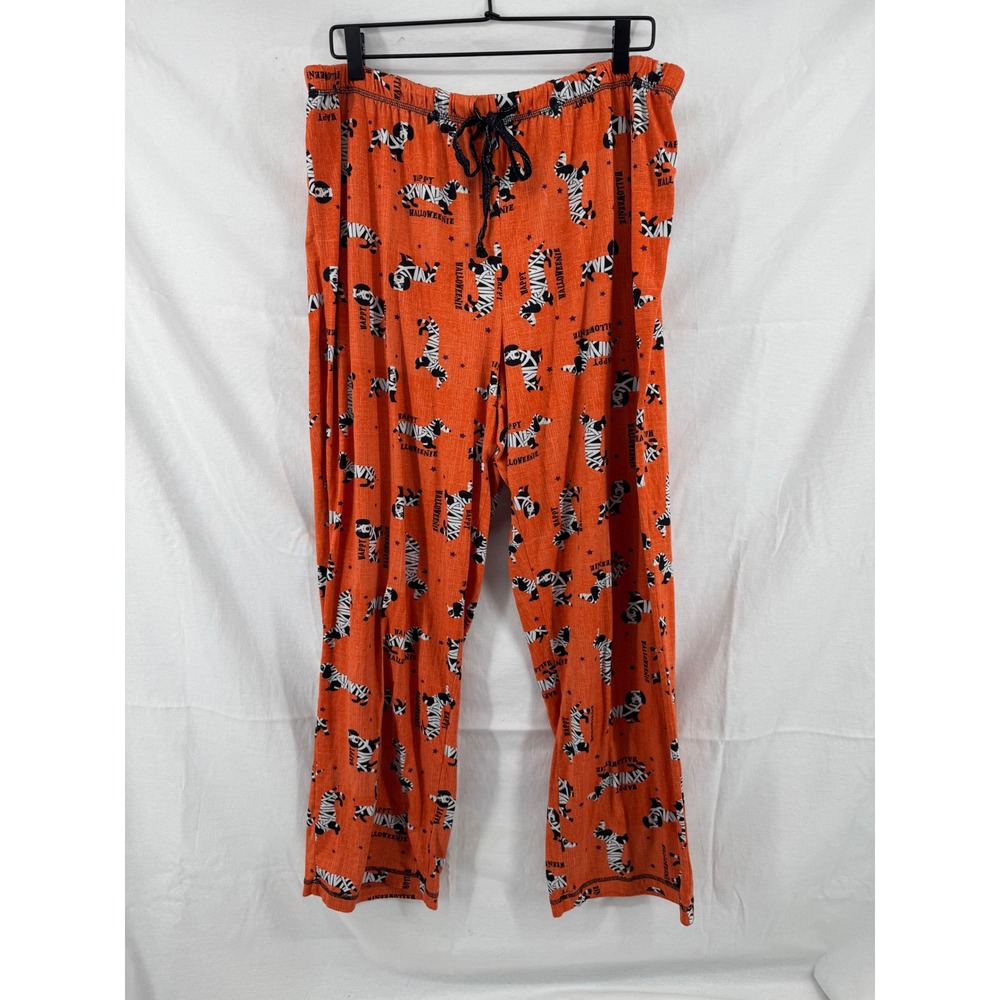 Celebrate Halloween Halloweenie Mummy Dog Pajama Pants Orange Plus Size 2X